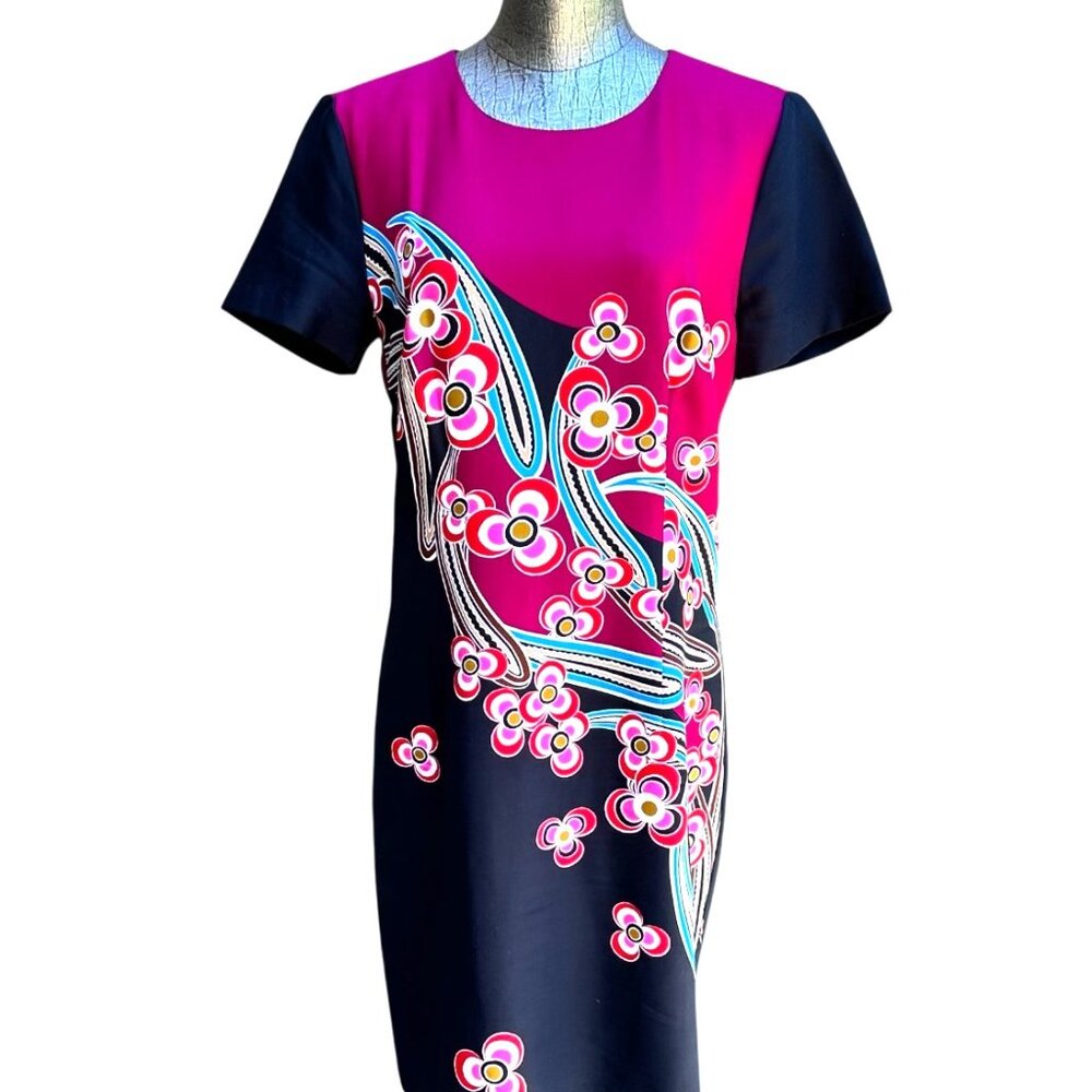 TRINA TURK Black Floral Print Dress Size 8